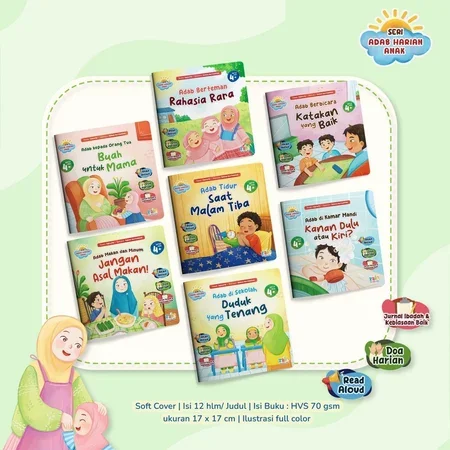 Cover buku (Isi 7 Buku) Seri Adab Harian Anak -  Zain 